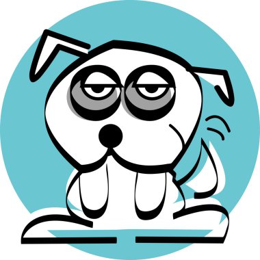 yorgun beyaz köpek köpek