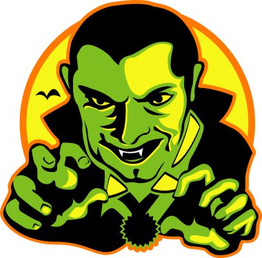 Vampir geri slicked siyah saçlı