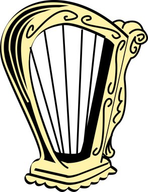 Beyaz bir arka plan üzerinde Harp aleti