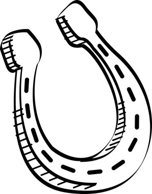 Beyaz bir arka plan üzerinde şanslı at nalı