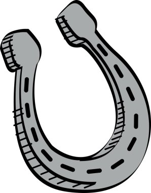 Beyaz bir arka plan üzerinde şanslı at nalı