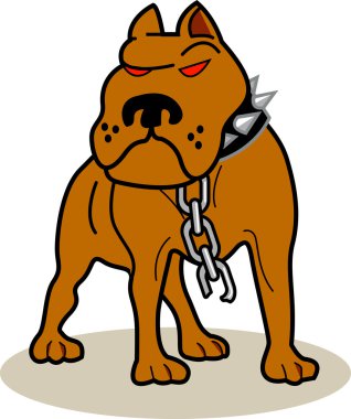 kahverengi Amerikan pitbull terrier köpek kırmızı gözler, çivili tasma takmış