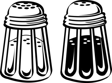 Salt and pepper shakers in a diner clipart
