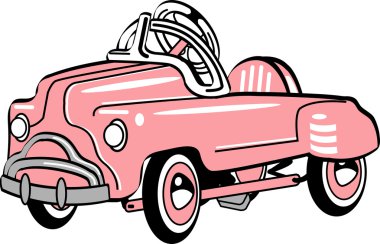 pembe metal pedal Cabrio oyuncak araba