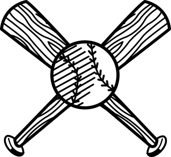 Baseball and bat — Stock Vector