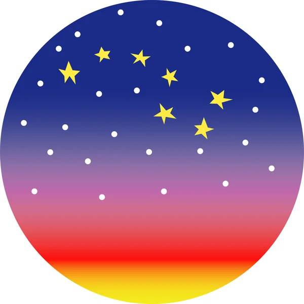 夜空に大きな円盤の形をした星々 — ストックベクタ
