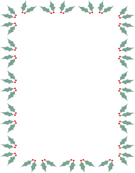 Stationery border of holly and berries — Stock Vector