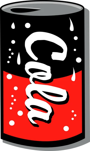 Black and red can of cola soda — Stock Vector