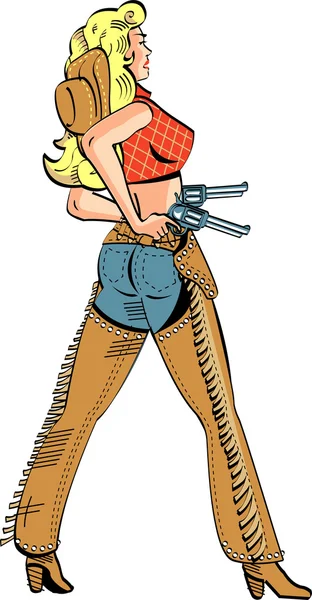 Sexy bionda cowgirl — Vettoriale Stock