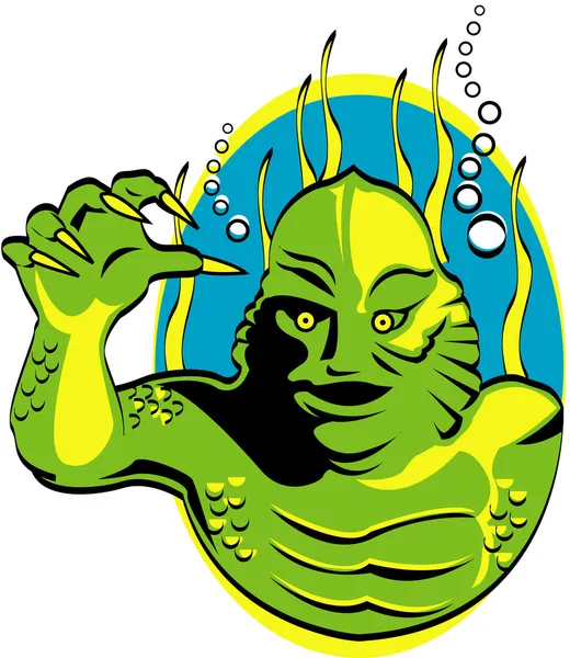 緑の沼の怪人 — ストックベクタ