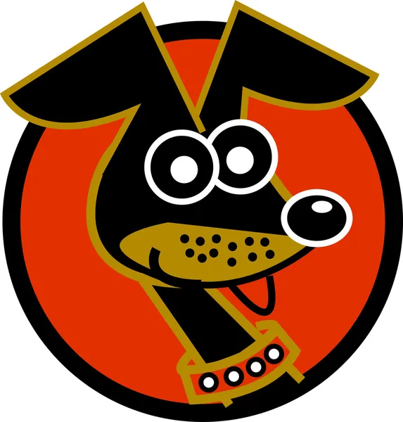 Waspada dan lucu hiper anjing kecil Dachshund - Stok Vektor