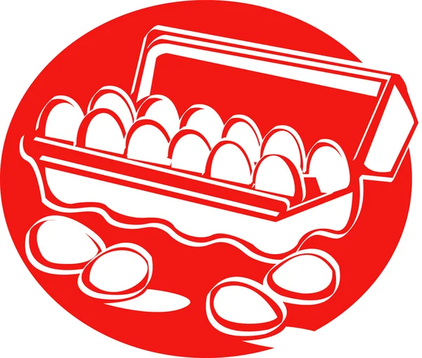 Caixa de ovo aberta — Vetor de Stock