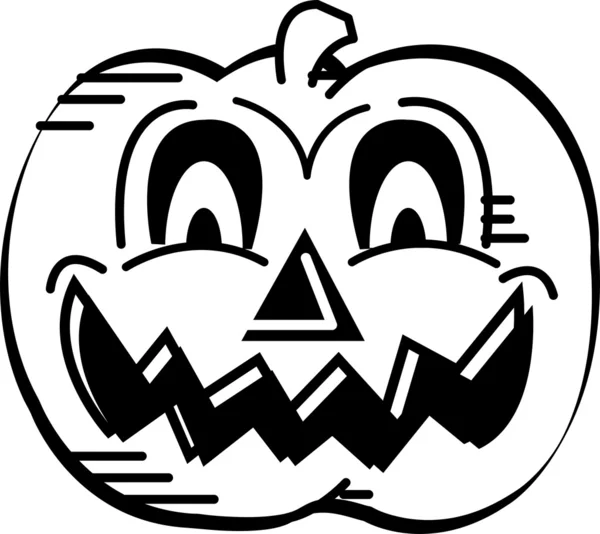 Grinning carved pumpkin on Halloween — Stock Vector