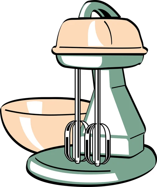 Розовый и зеленый электрический смеситель кухни — стоковый вектор