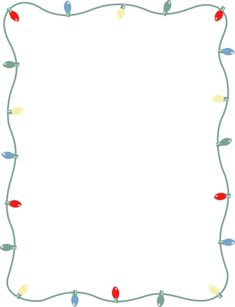 Cadre de papeterie de lumières de Noël colorées bordant — Image vectorielle