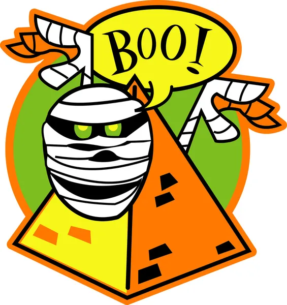 White mummy peeking out of a pyramid Royalty Free Stock Illustrations