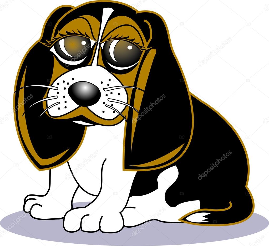 Cute little beagle dog with big puppy eyes