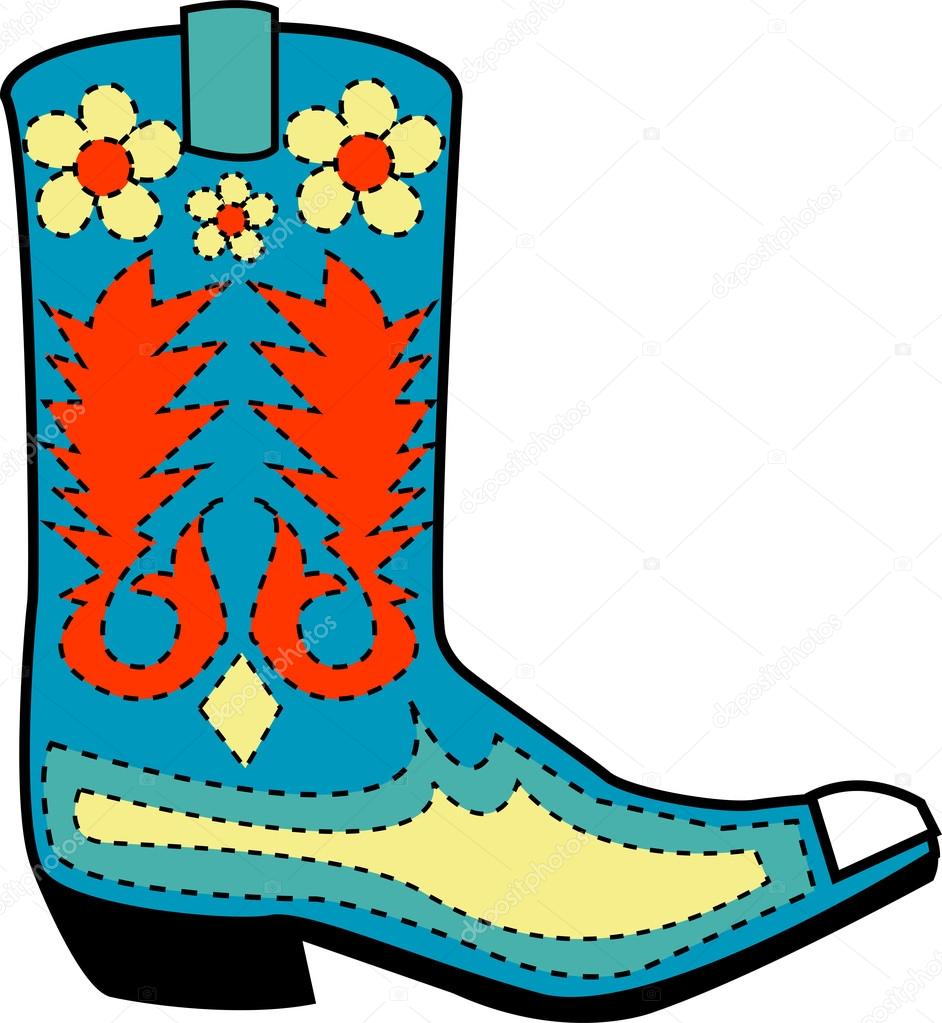 blue and orange cowboy boots