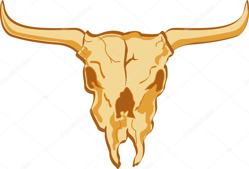 Bull skull western clip