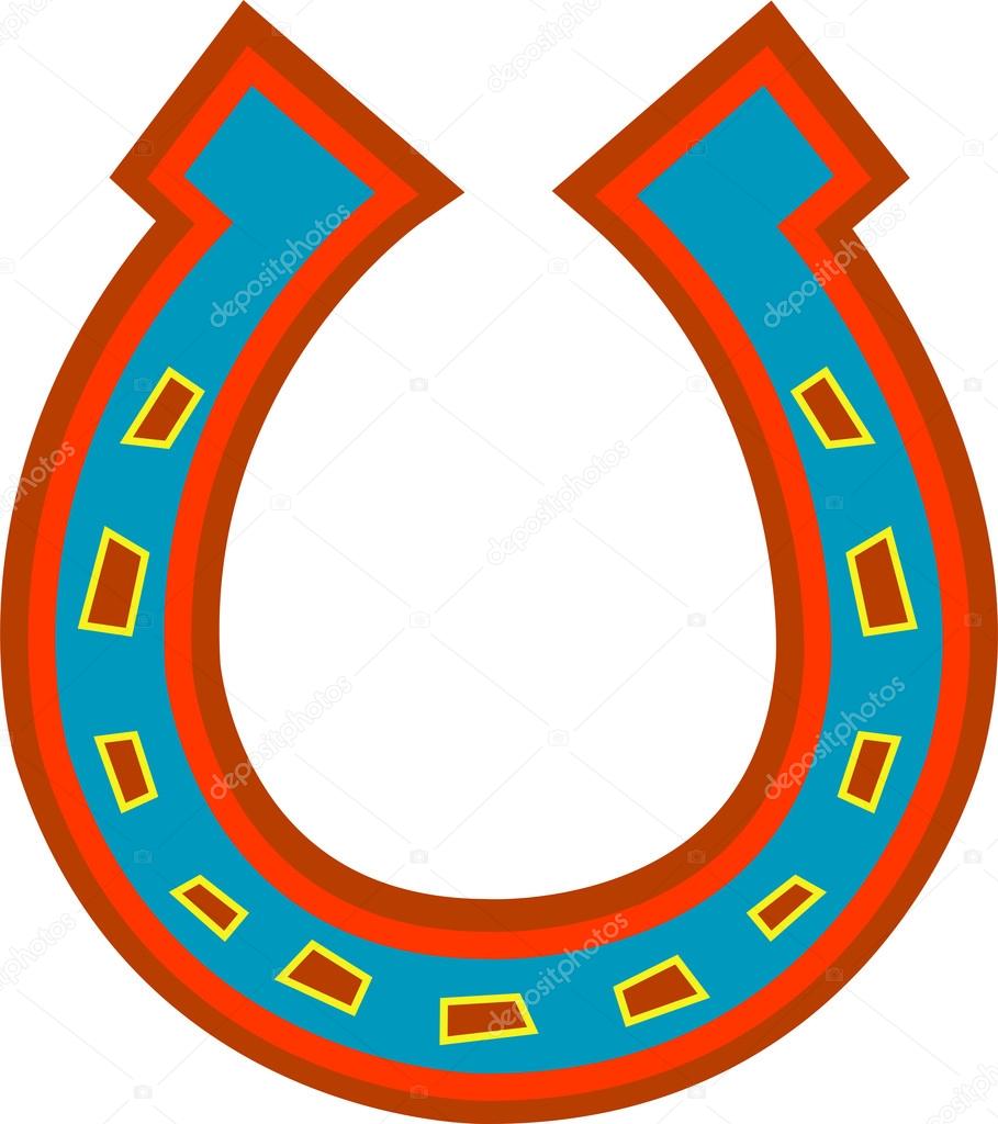 Lucky horseshoe over a white background