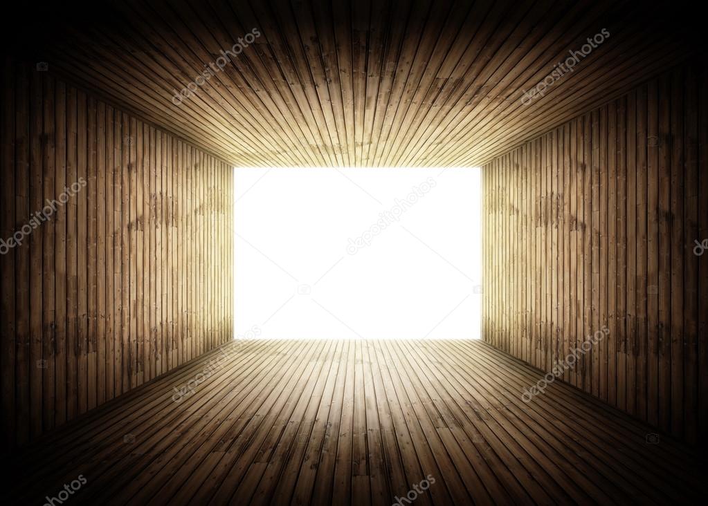 Wood interior with light