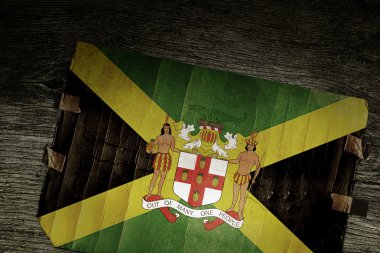 Ulusal jamaica silah kat ahşap üzerine