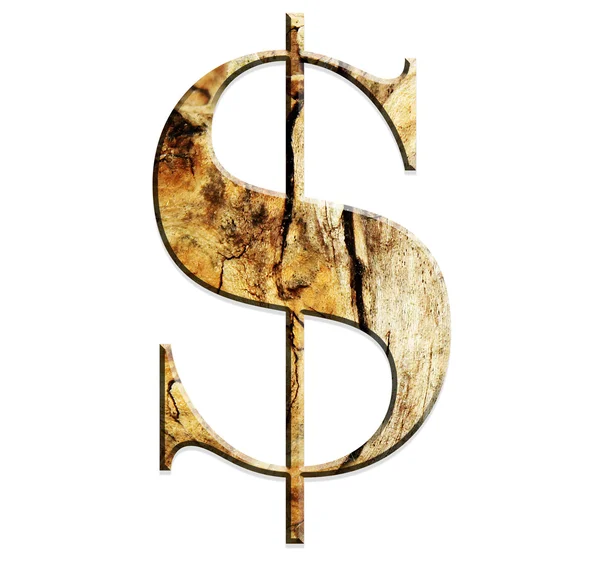 Dollar in hout — Stockfoto