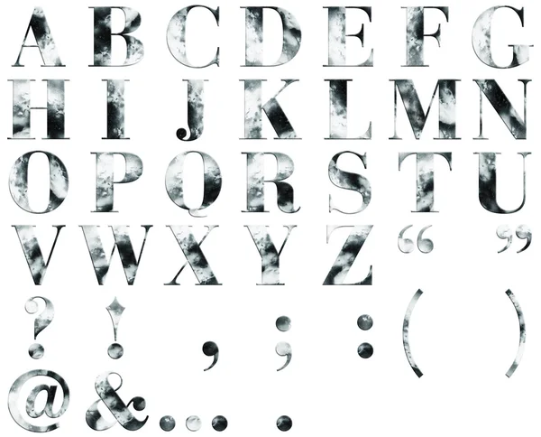 Mavi doku ile alfabe