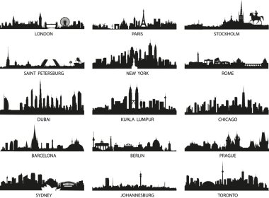 Şehir silueti, Vector silhouettes