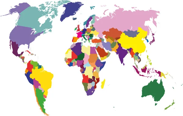 Politieke wereldkaart — Stockvector