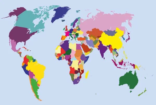 Mapa politického světa — Stockový vektor