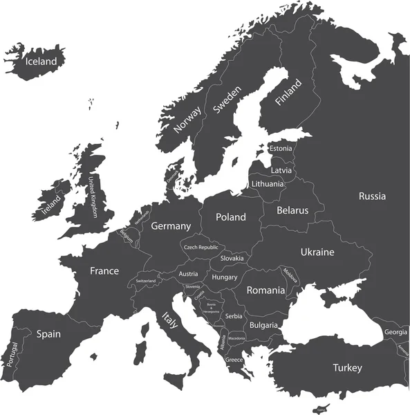 Mappa politica dell'Europa — Vettoriale Stock