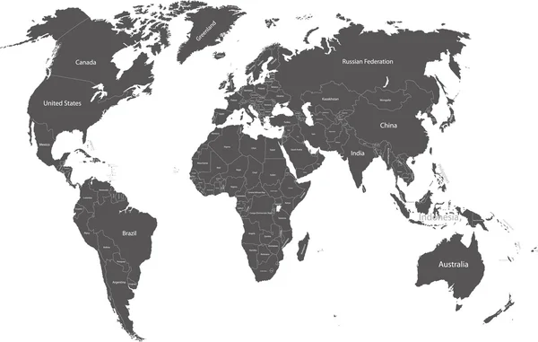 Mapa político mundial — Vector de stock