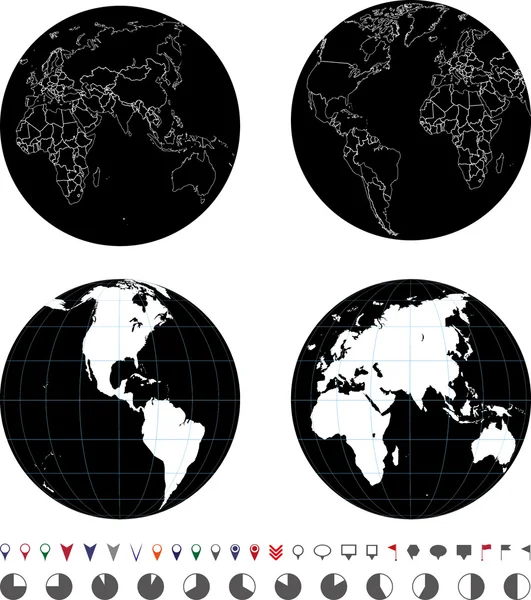 Globes — Stock Vector