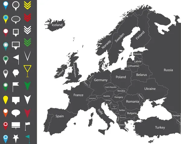 Europa mapa —  Vetores de Stock