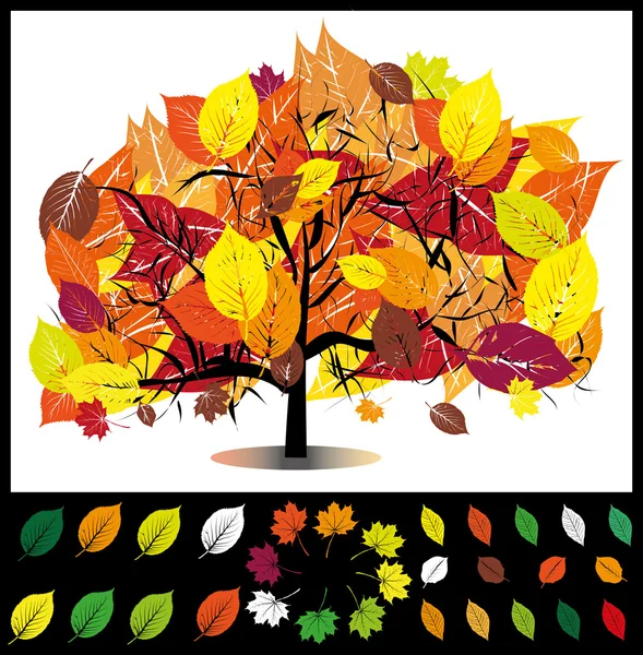 Árbol de otoño — Vector de stock