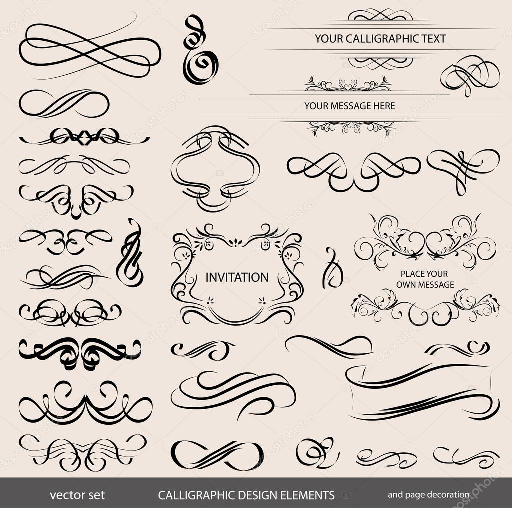 Calligraphic elements set