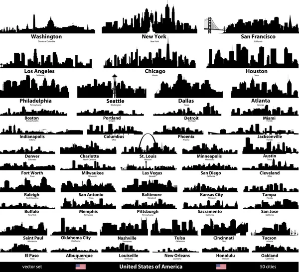 États-Unis villes ensemble — Image vectorielle