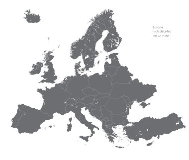 Vector map of Europe