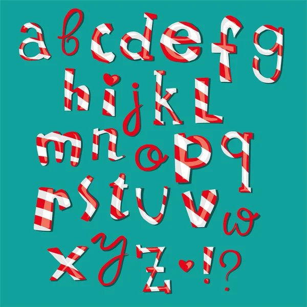 Vektor Hand Zeichnung Alphabet mit Weihnachtsbonbons lizenzfreie Stockvektoren