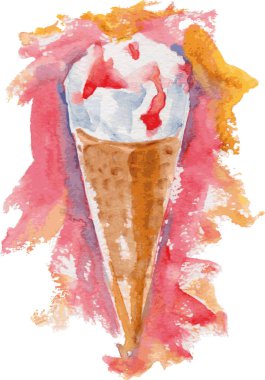 vektör dondurma koni ile reçel