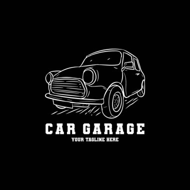 El çizimi araba garaj logosu tasarımı