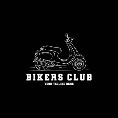 El çizimi scooter logosu tasarımı