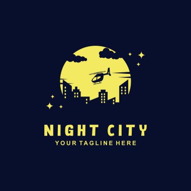 Gece kenti logo tasarım şablonu