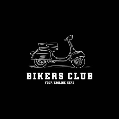 El çizimi scooter logosu tasarımı