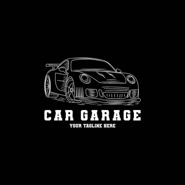El çizimi araba garaj logosu tasarımı
