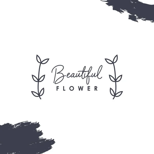 Diseño Logotipo Premium Minimalist Flowers — Archivo Imágenes Vectoriales