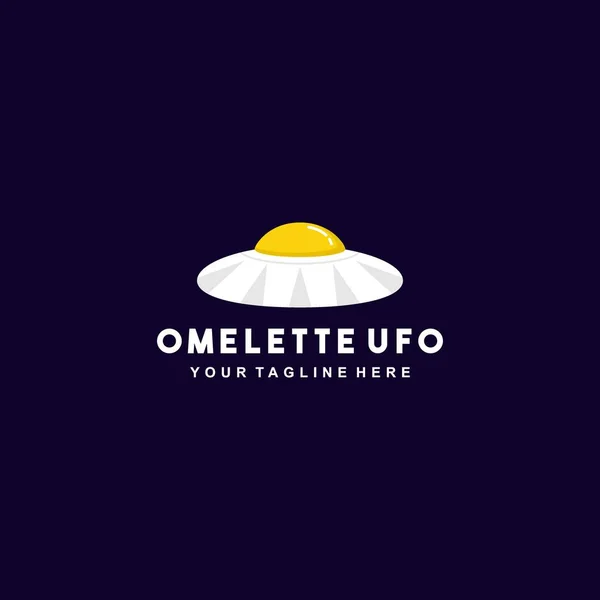 Omelette Ufoフラットロゴデザイン — ストックベクタ