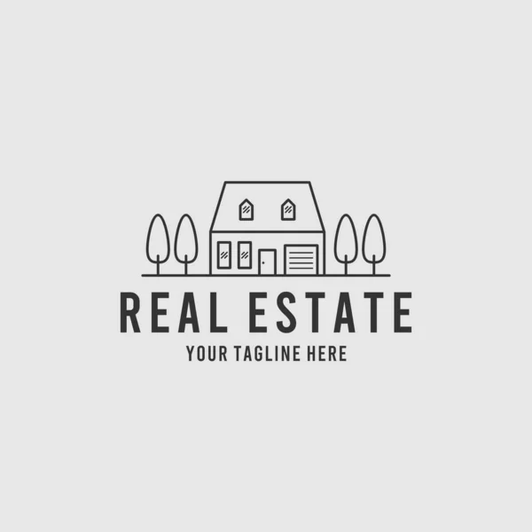 Inspiração Design Logotipo Minimalista Imobiliário —  Vetores de Stock