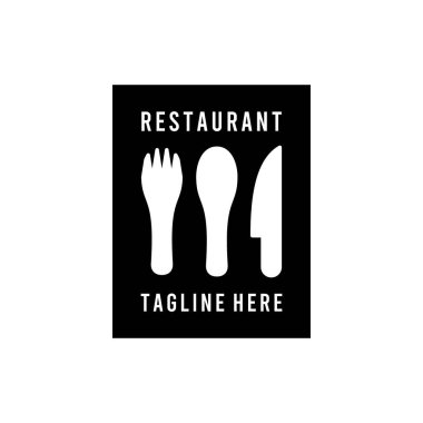 Minimalist yaratıcı tarzı olan restoran logosu